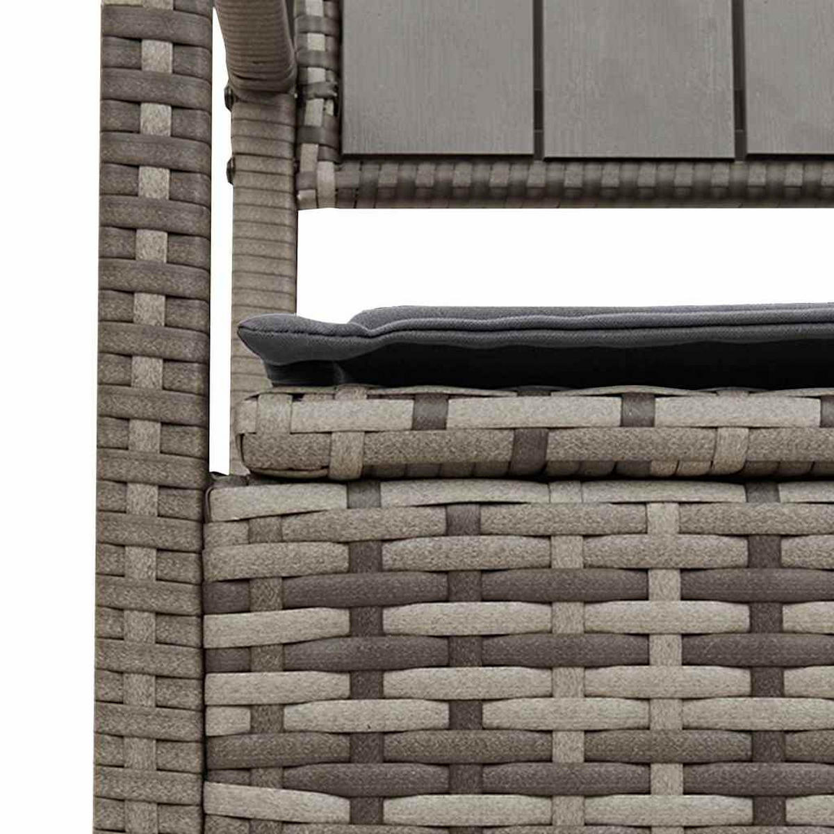 GARTENBANK Mit Stauraum Und Kissen Grau Poly Rattan - Grau, Kunststoff (54/74/111.5cm) - vidaXL