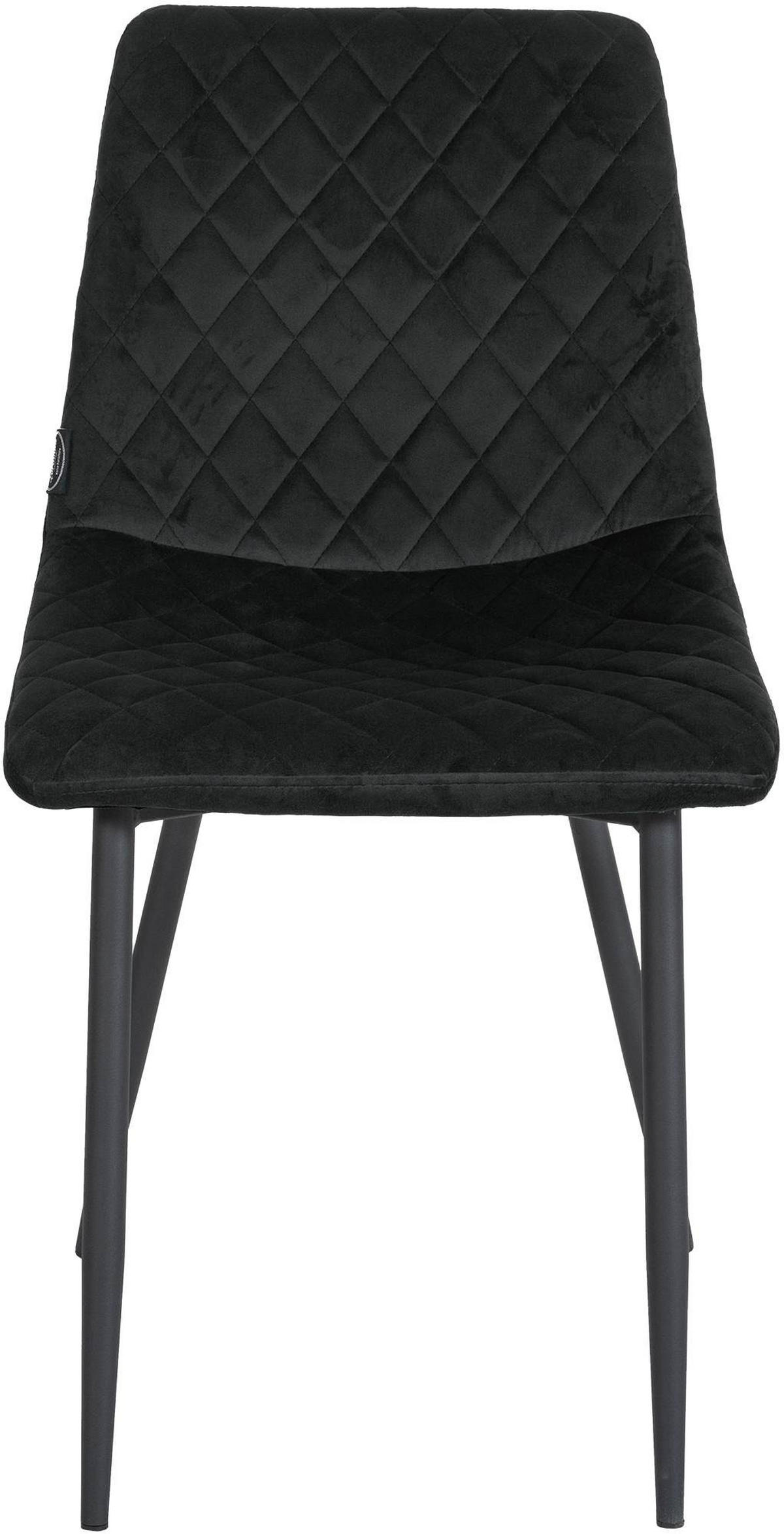 STUHL Samt schwarz - Schwarz, Textil/Metall (45/83/57cm) - CLP