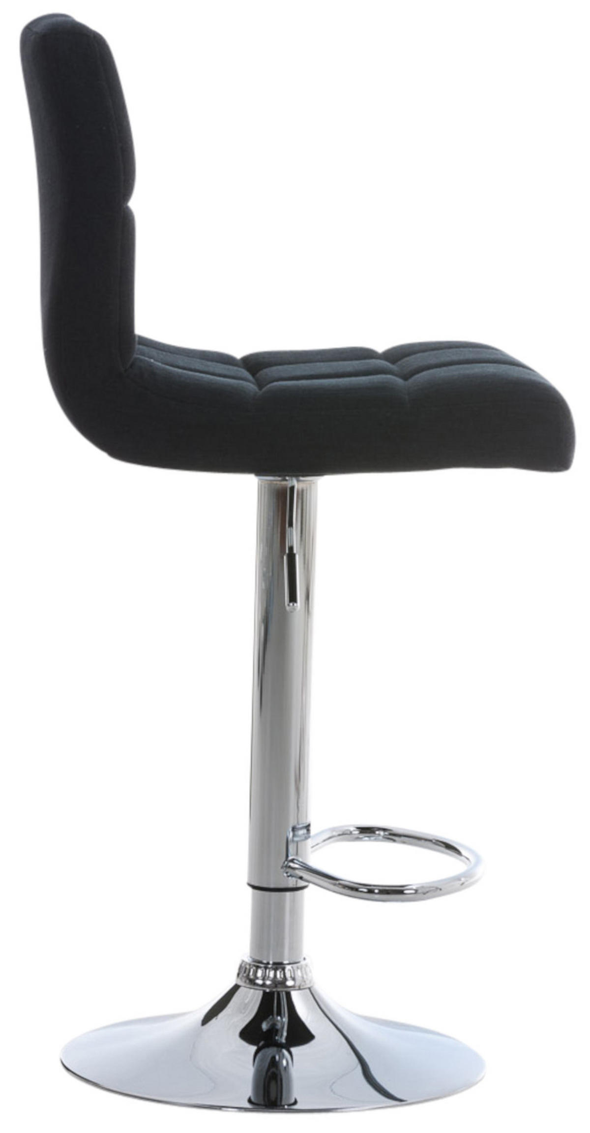 BARHOCKER 2er Set Peran STOFF C schwarz - Chromfarben/Schwarz, Textil/Metall (46/114/47cm) - TPFLiving