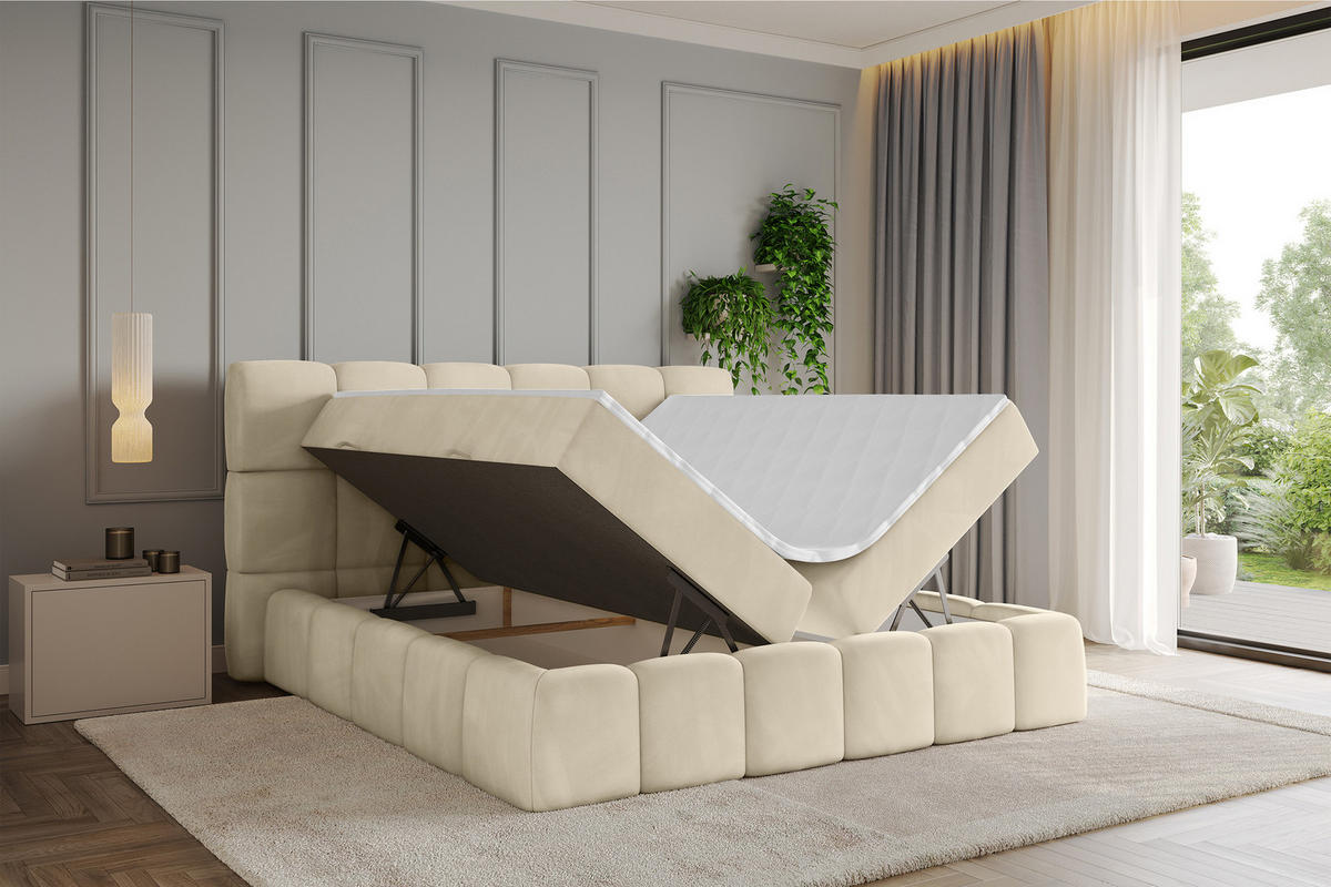 BOXBETT - AURI-H3 - 200x200 Beige Monolith - Sahara, Holzwerkstoff (200/200cm) - ALTDECOR