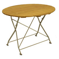 KLAPPTISCH Bad Belzig aus Robinienholz 100 cm rund, Stahlgestell Verzinkt - Braun, Holz (100/100/72cm) - TPFGarden