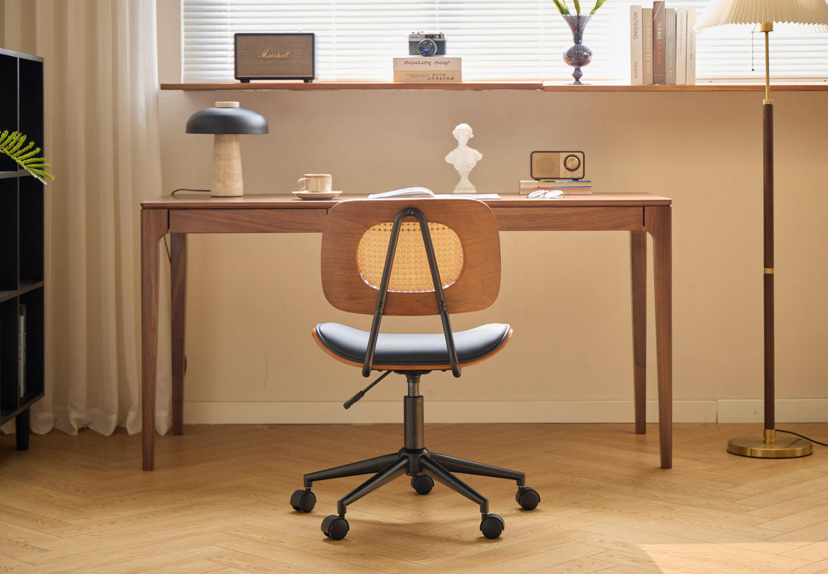 DREHSTUHL Stoff Schwarz - Schwarz, Textil (49/85/52.5cm) - Nordlys