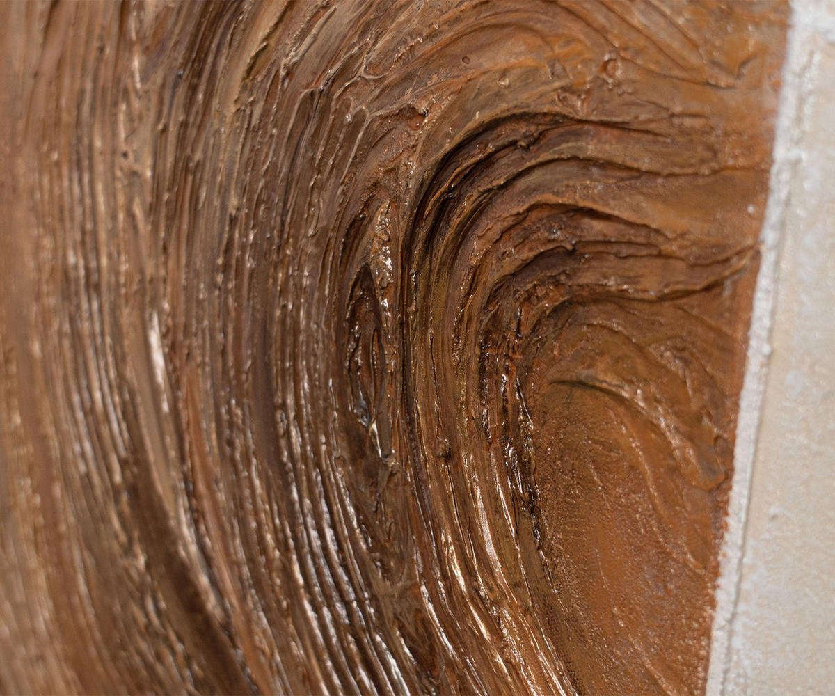 GEMÄLDE Linien und Kreise Schattenfugenrahmen Eichefarben 140x100 cm - Eichefarben, Holz (140/100cm) - YS-art gallery