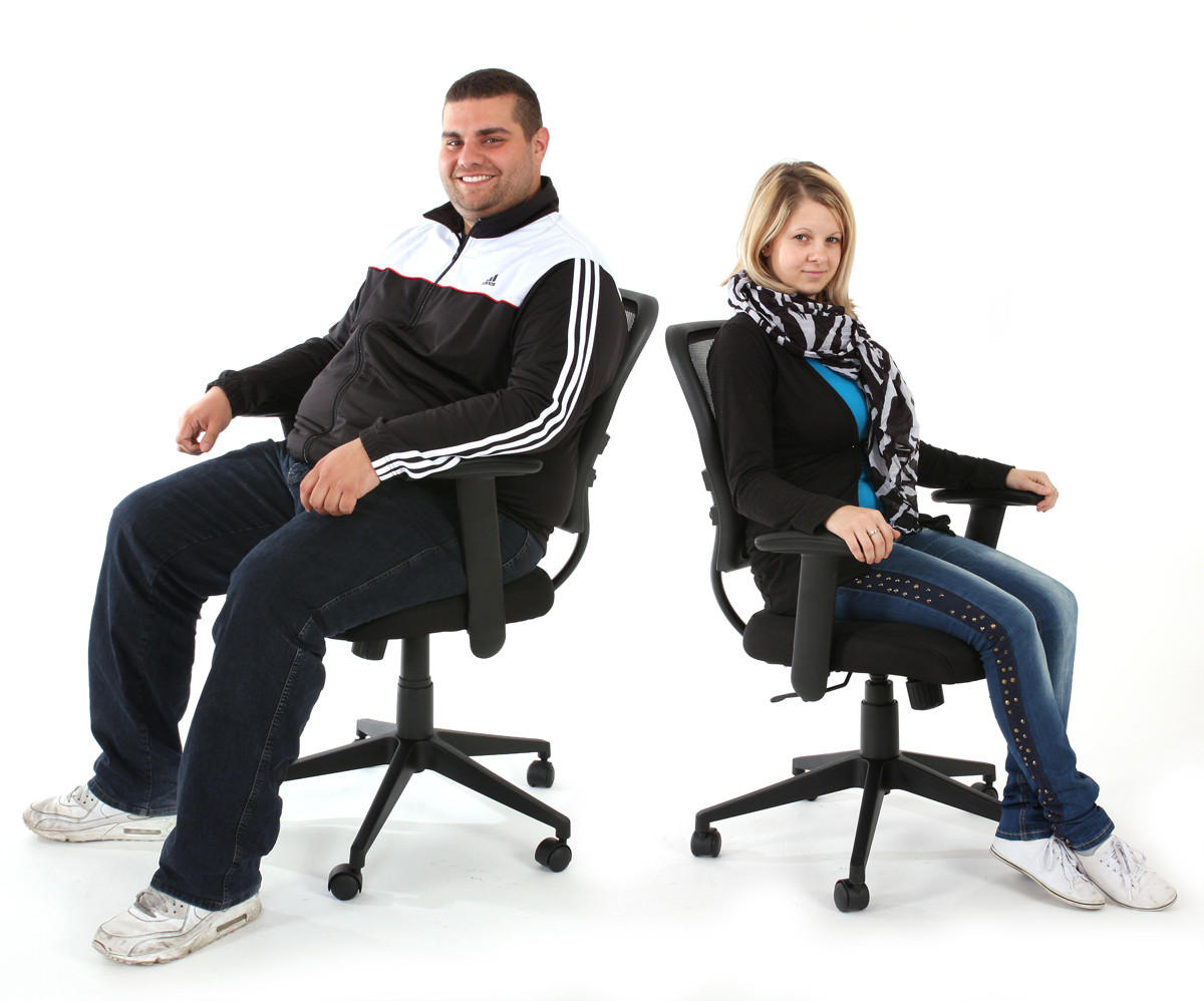 PROFI-BÜROSTUHL Schwarz - Schwarz, Textil (72/108/59cm) - MCW