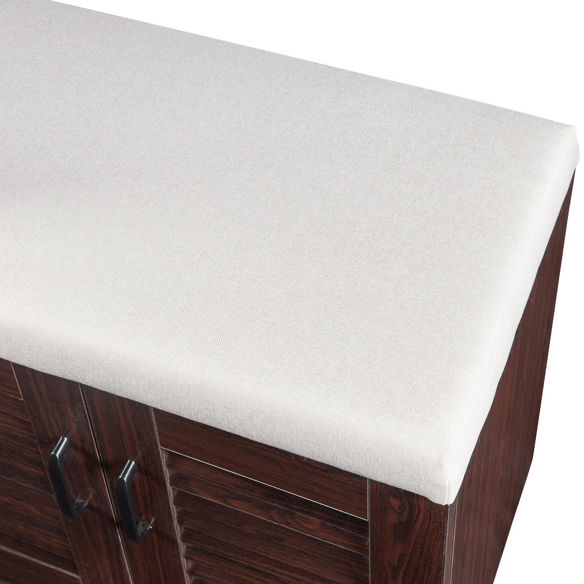 SCHUHSCHRANK Løten mit Sitzbank - Wengefarben, Holzwerkstoff (120/97/36cm) - [en.casa]