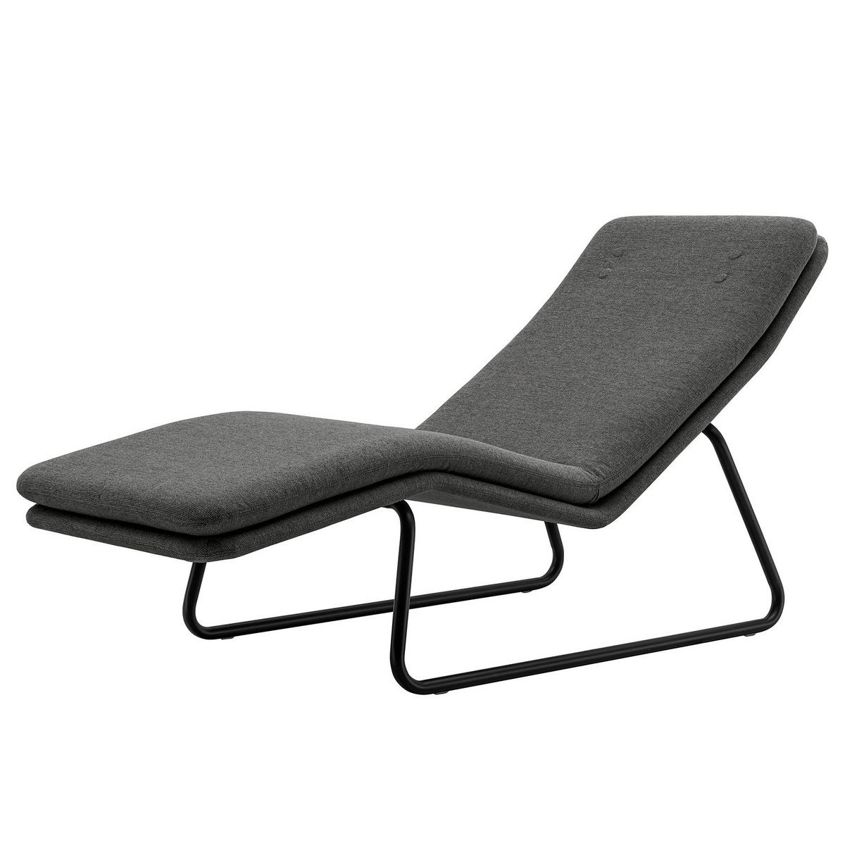 RELAXLIEGE - Webstoff - Anthrazit/Schwarz, Textil/Metall (70/88/168cm) - home24