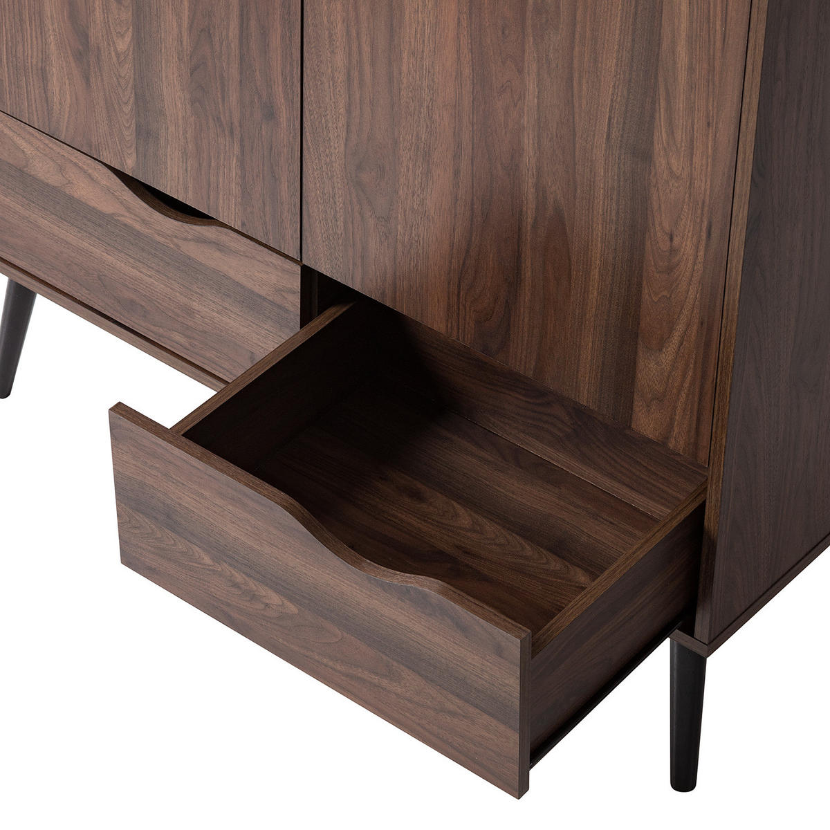 DREHTÜRENSCHRANK mit 2 Türen - Walnuss Dekor - Walnussfarben/Schwarz, Holz/Holzwerkstoff (99/200/58cm) - home24