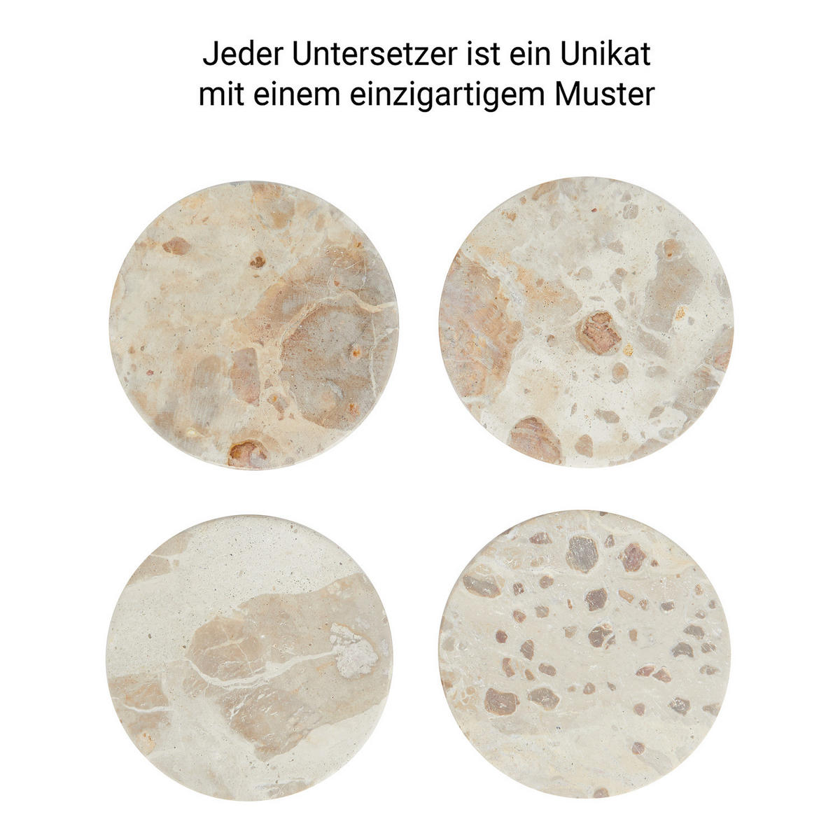 UNTERSETZER (4er Set) Marble - Beige, Keramik (10/10cm) - Butlers