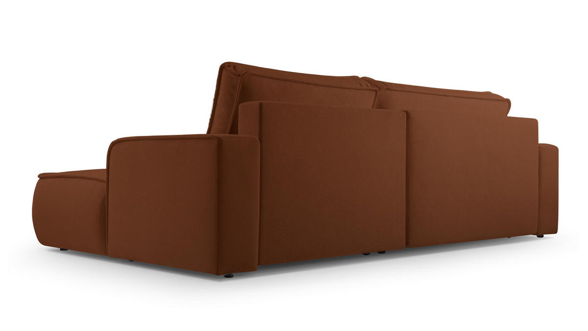 ECKSOFA L Form Ablia Ziegelrot 267/168/87 cm mit Schlaffunktion R - Dunkelorange/Schwarz, Kunststoff/Textil (267/168cm) - AX Living