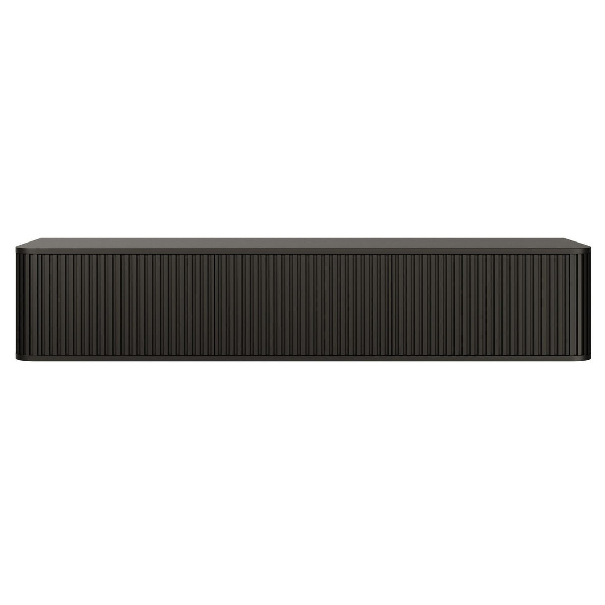 TV-HÄNGEBOARD Ovarlo Schwarz mit geriffelten Fronten 163 cm - Schwarz, Holzwerkstoff (163.2/31.2/38cm) - Selsey
