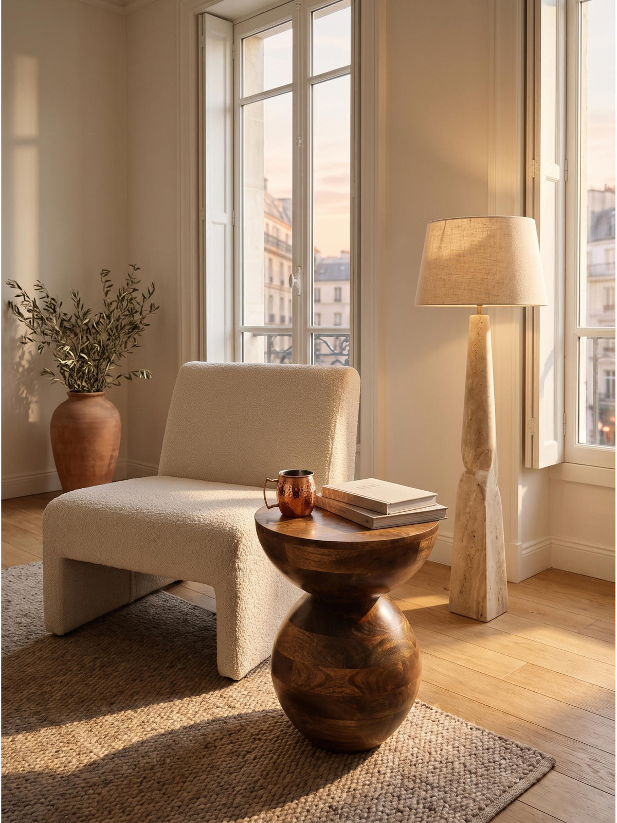 BEISTELLTISCH TERRACINA, Mango Massivholz, Ø 35 x 42 cm - Braun, Mangoholz/Holz (35/35/42cm) - KADIMA DESIGN