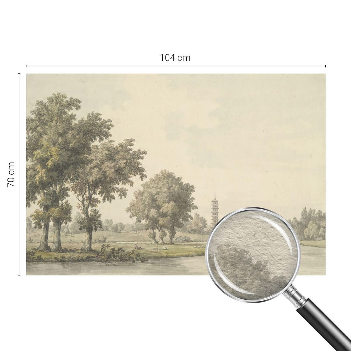 FOTOTAPETE 104x70 cm - Ein ruhiger Park - Grau, Textil (104/70cm) - Wallfluent