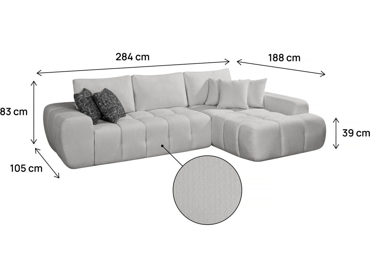 ECKSOFA sidonie Grau - Grau, Textil (188/284cm) - Habitat Garten