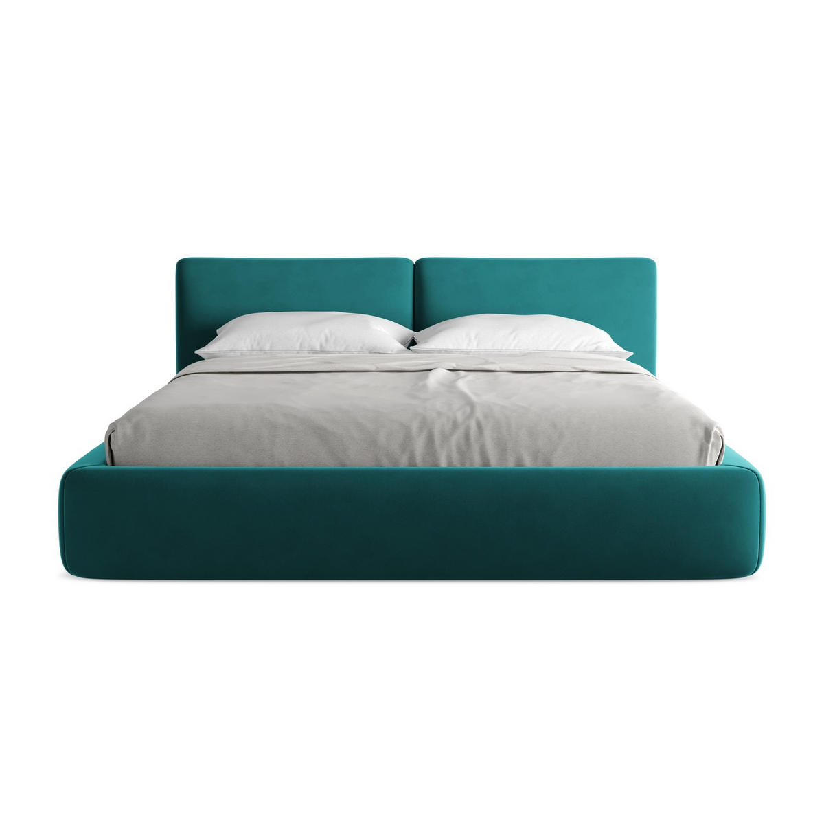 POLSTERBETT mit Bettkasten und Lattenrost 200x228 Blau - Blau/Petrol, Kunststoff/Textil (180/200cm) - LaMiaSofa