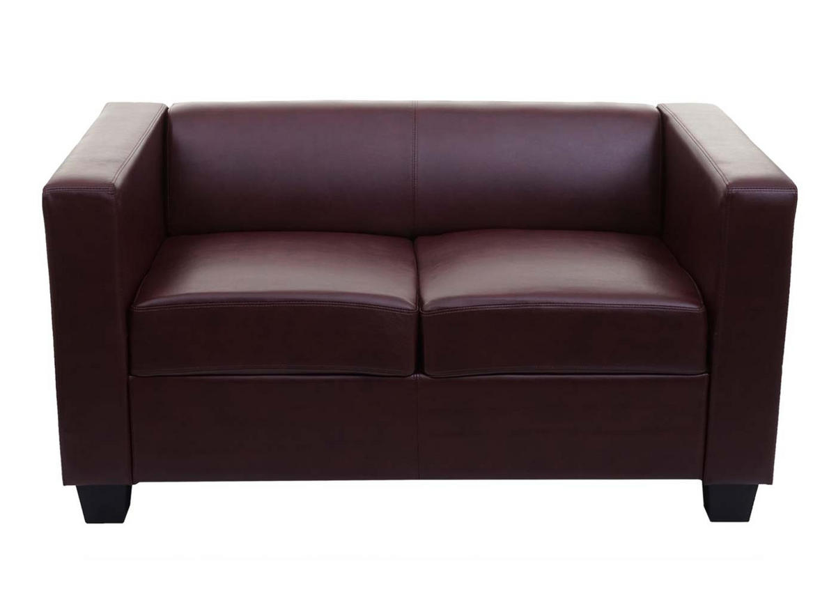 2ER SOFA Rotbraun - Rotbraun/Hellgrün, Textil (137/70/75cm) - MCW