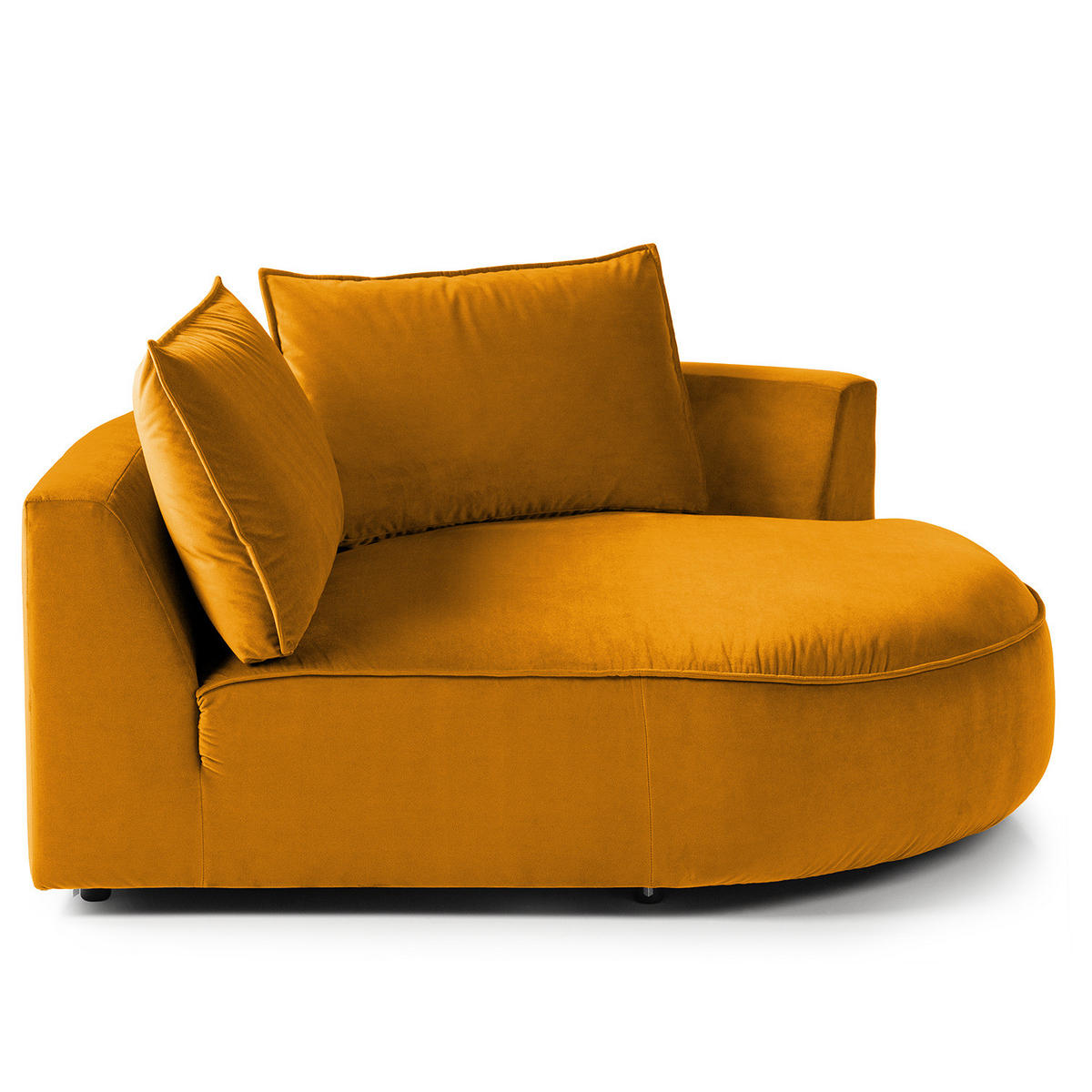 OTTOMANE - modular - Schwarz/Orange, Kunststoff/Textil (126/82/154cm) - home24
