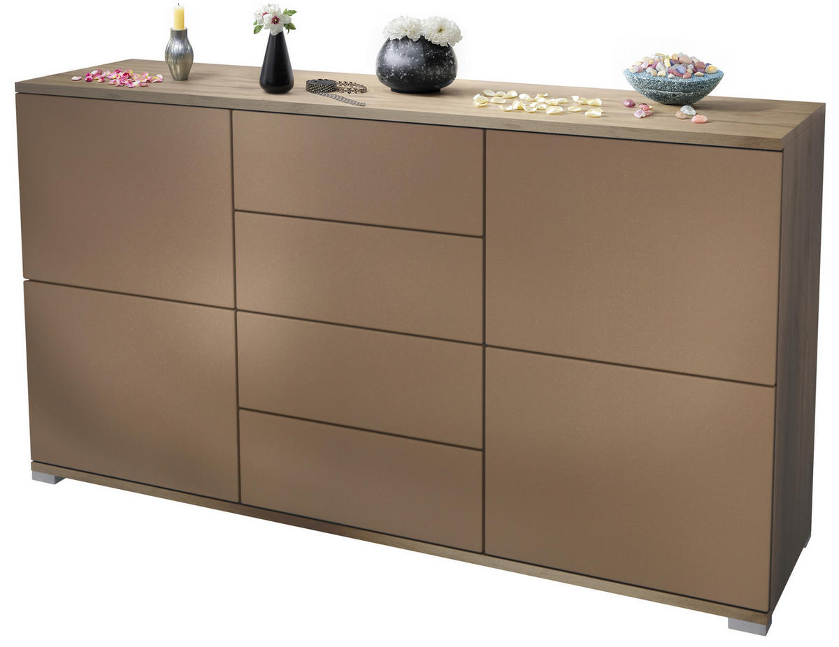 SIDEBOARD Rova Bronze Optik - Bronzefarben, Holzwerkstoff (138.5/75.5/35cm) - Vladon