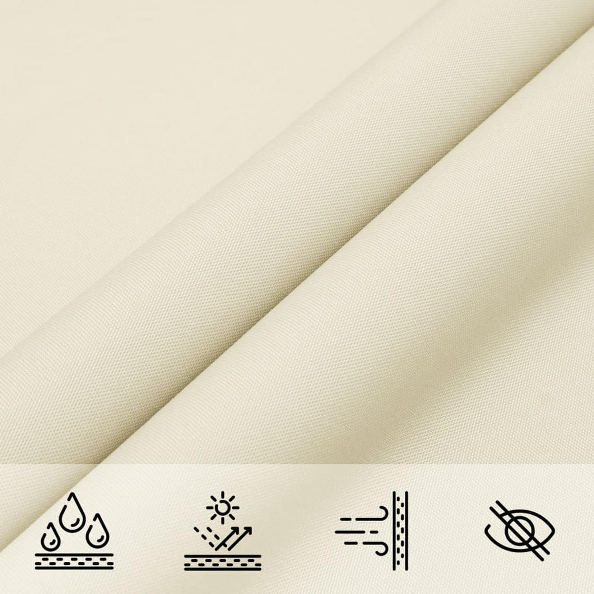 SONNENSEGEL OXFORD-GEWEBE QUADRATISCH 2X2 M CREME - Creme, Textil (200/200cm) - vidaXL
