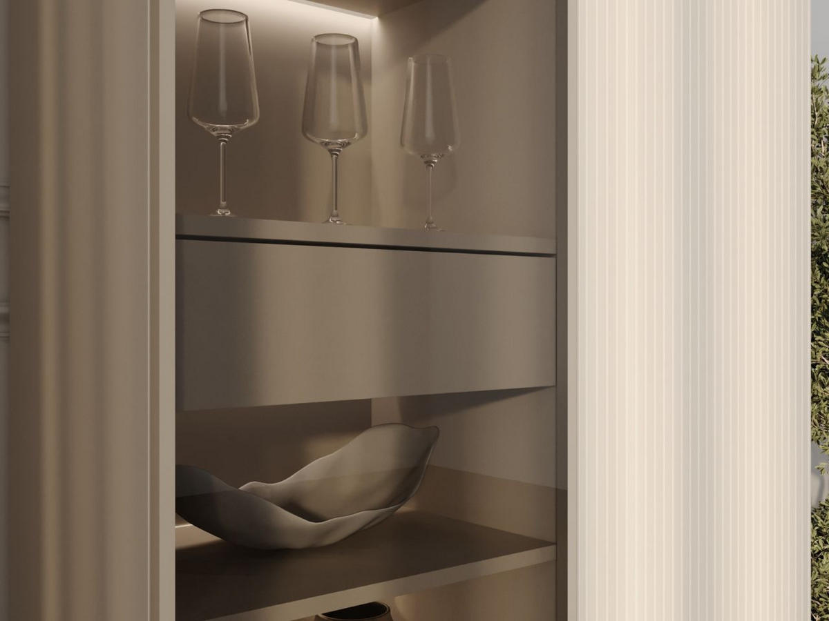 VITRINE Kaschmir 104/166/39 cm Deo - Kaschmir/Champagner, Naturmaterialien/Glas (104/166/39cm) - Graingold