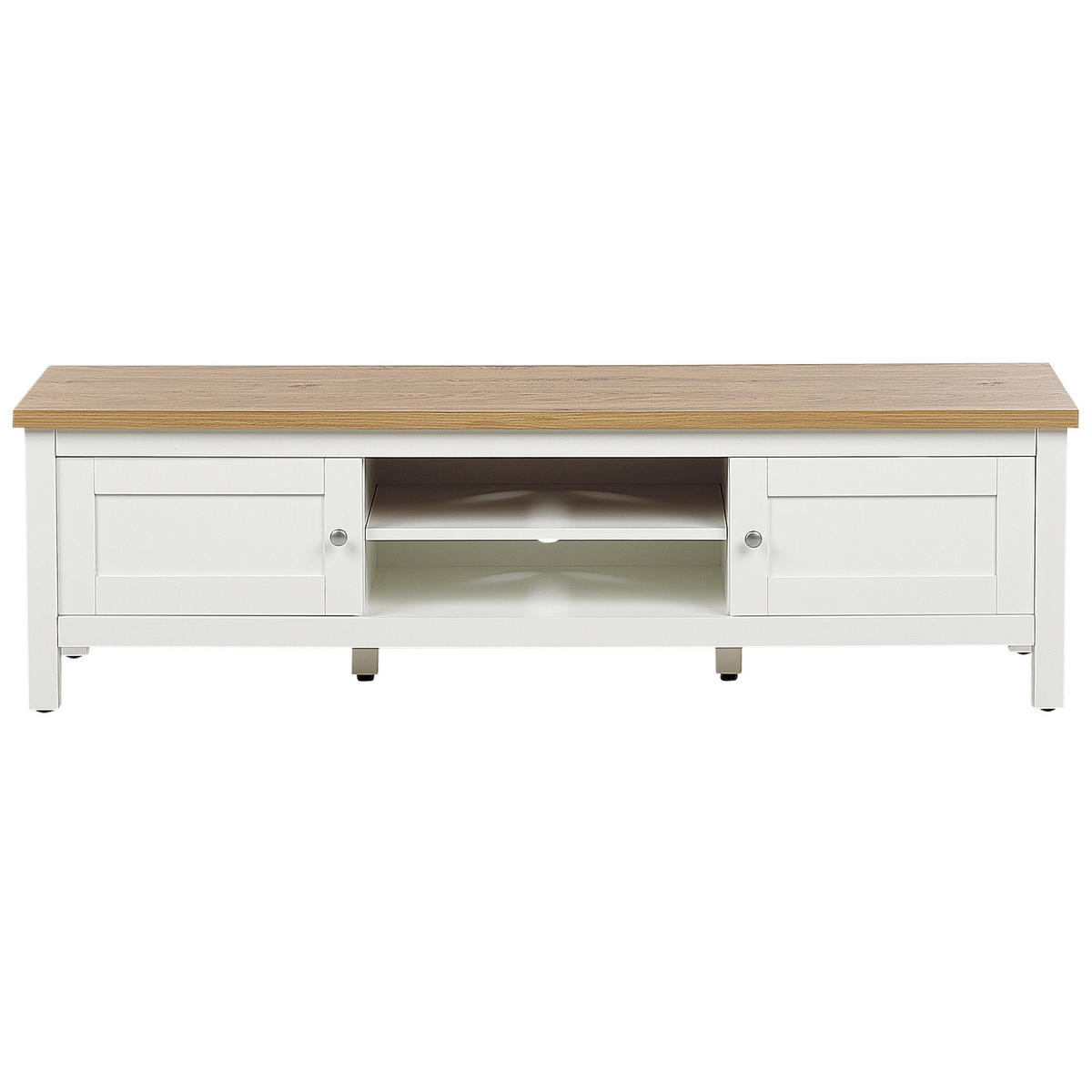 TV STOLEK Krémově bílý Atoca - bílá/krémová, kompozitní dřevo (140/41/39cm) - Beliani