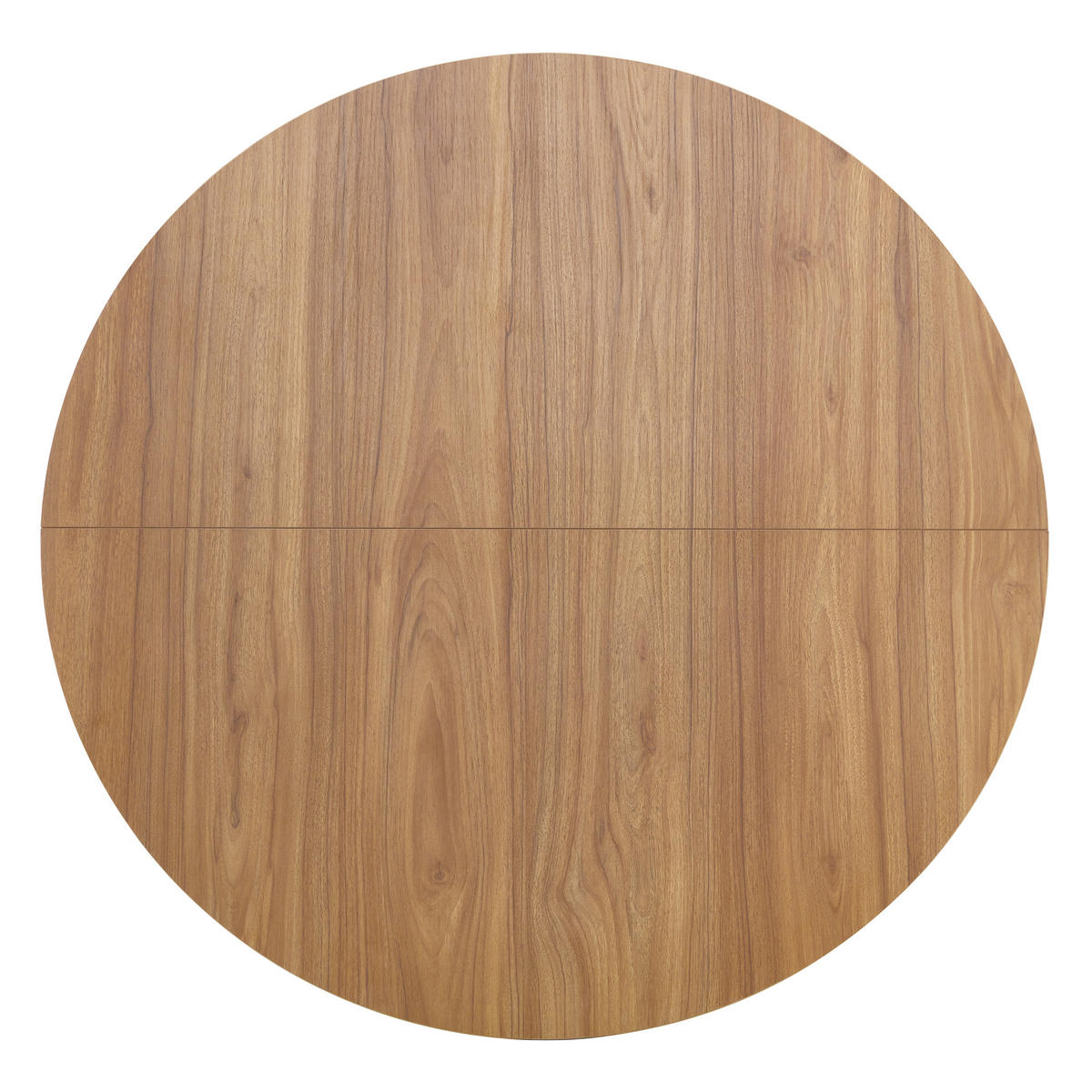 ESSTISCH runder Walnuss mit schwarzem X-förmigem Gestell 110/110/75 cm - Walnussfarben, Holz (110/110/76cm) - Oxeza