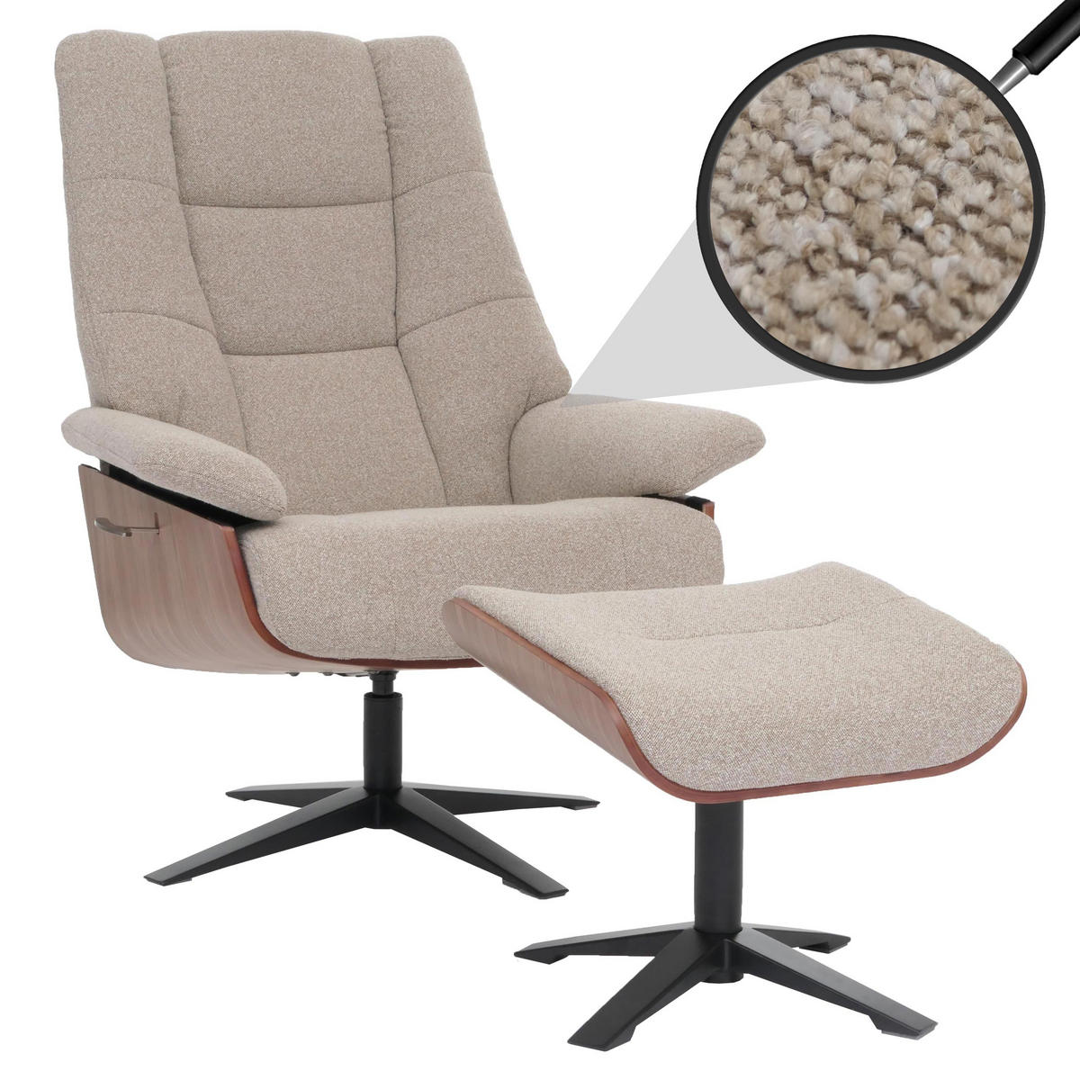 RELAXSESSL + HOCKER Braun - Braun, Textil (81/125/106cm) - MCW