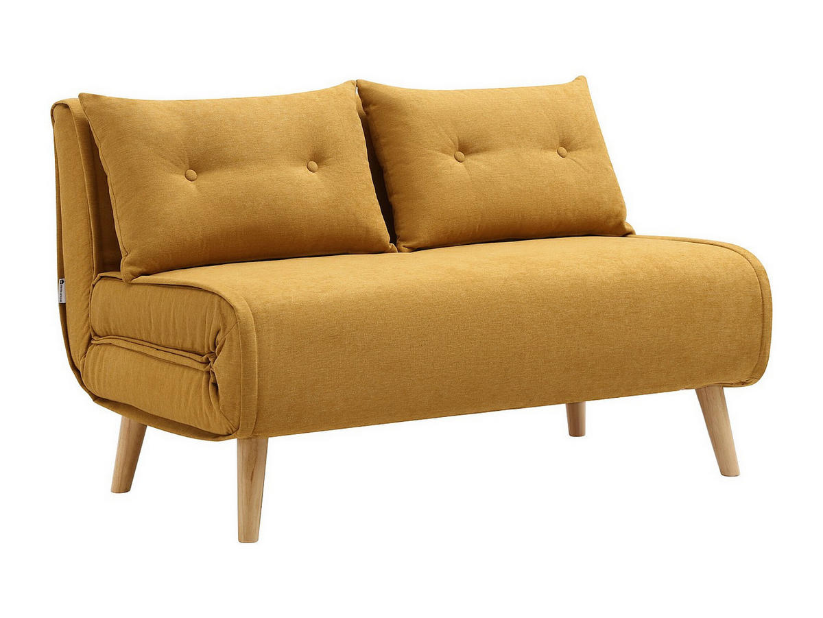 SCHLAFSOFA - 2 Personen - stoff - senffarben Valerio - Dunkelgelb, Holz/Textil (120/74/74cm) - Vente-Unique