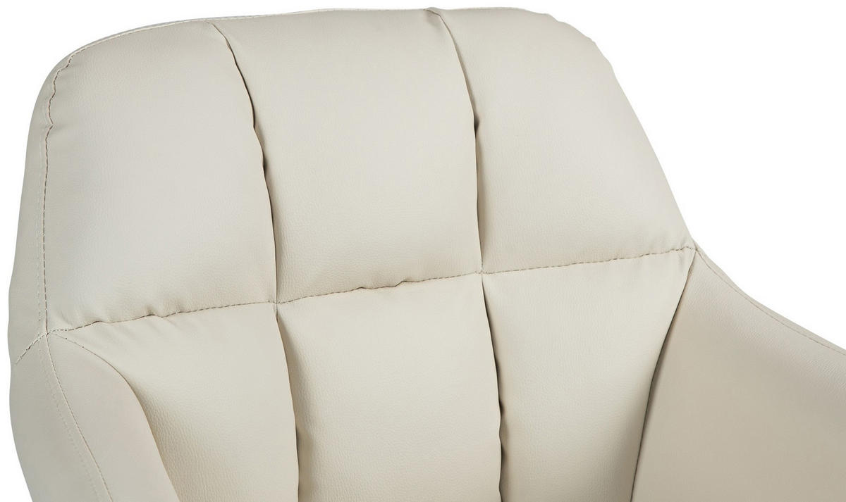 BARHOCKER Lederlook creme - Creme/Weiß, Textil (57/97/59cm) - CLP