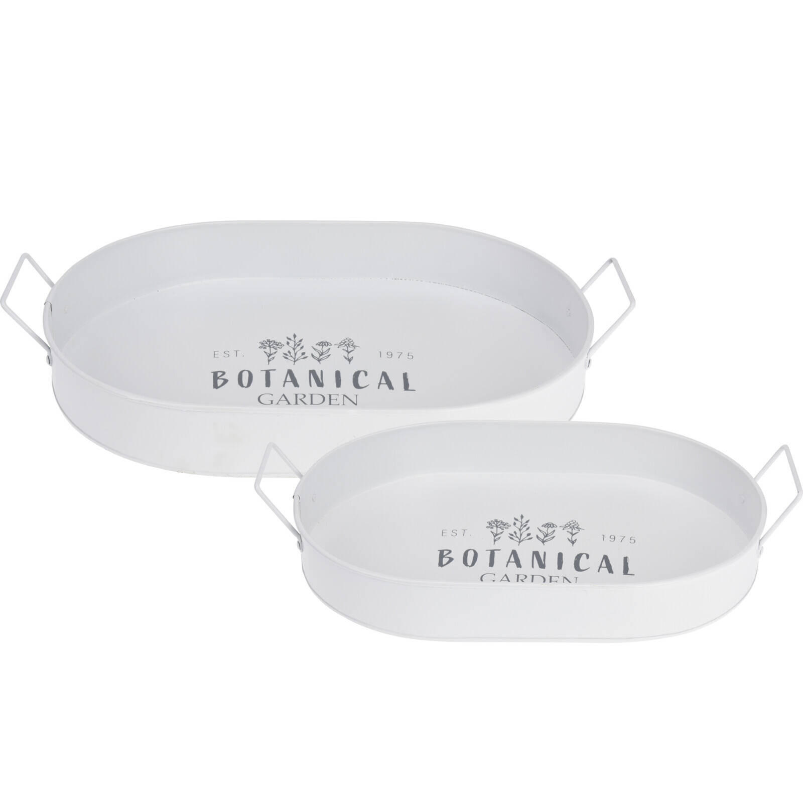 SERVIERTABLETT Botanical 2er-Set - Weiß, Metall (29/5.5/40cm)