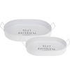 SERVIERTABLETT Botanical 2er-Set - Weiß, Metall (29/5.5/40cm)