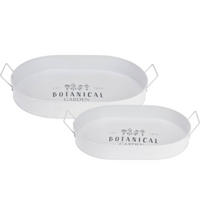SERVIERTABLETT Botanical 2er-Set - Weiß, Metall (29/5.5/40cm)