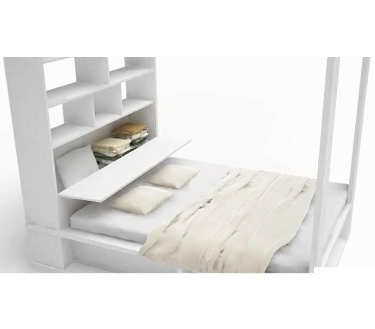 HIMMELBETT Calgary 160x200 mit aufklappbarem Lattenrost - weiß - Weiß, Holzwerkstoff (160/200cm) - QMM TraumMöbel