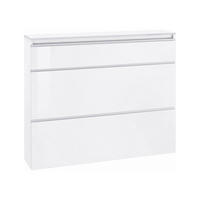 SCHUHSCHRANK Glänzendes Weiß 27/120/108 cm - Weiß, Holzwerkstoff (120/108/27cm) - DMORA