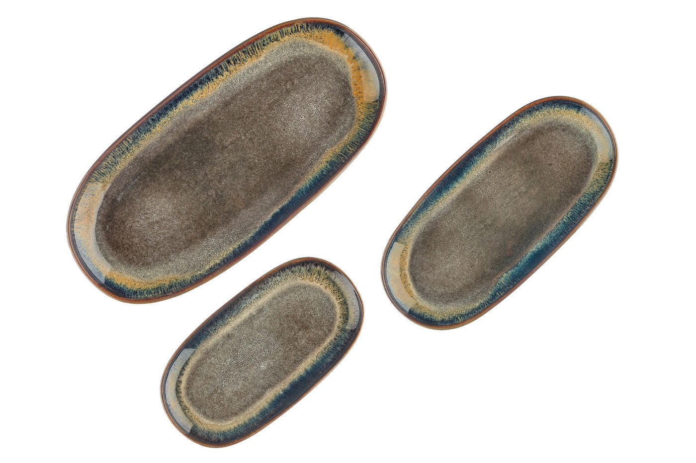 SERVIERPLATTEN Genesis - 3er-Set - Basalt - Braun, Keramik (1/1/1cm) - Björn