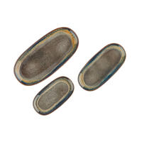 SERVIERPLATTEN Genesis - 3er-Set - Basalt - Braun, Keramik (1/1/1cm) - Björn