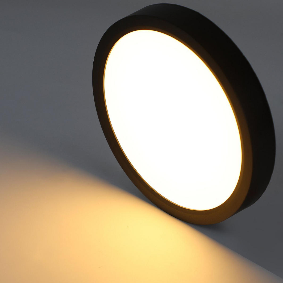 LED-DECKENLEUCHTE Berlin 22 cm - Schwarz, Kunststoff (22/22/2.5cm) - Nettlife
