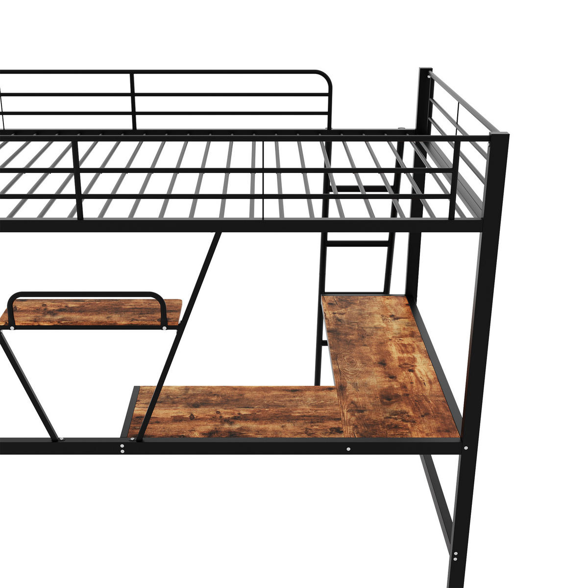 HOCHBETT Schwarz 204,5/149/180,5 cm - Schwarz, Holzwerkstoff/Metall - Urban Meuble