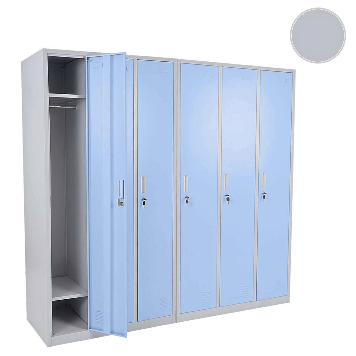 SPIND Saturn HxBxT 180x180x50cm Metall 6 Fächer Blau - Blau, Metall (180/180/50cm) - PROREGAL