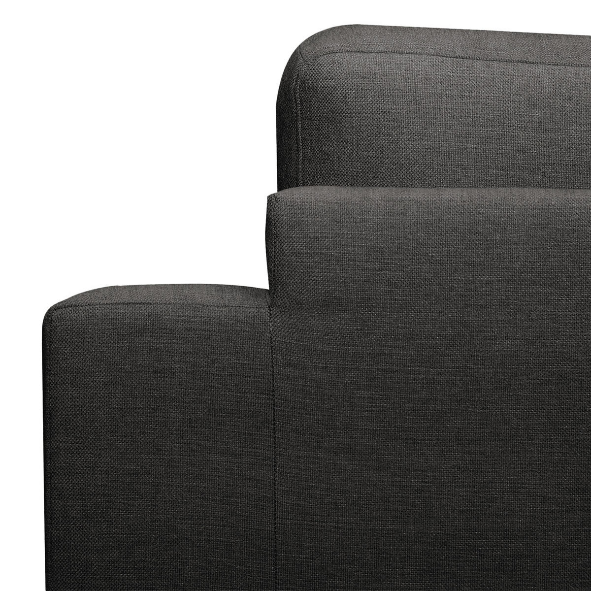 ECKSOFA mit Longchair - Eichefarben/Schwarz, Eichenholz/Textil (281/153cm) - home24