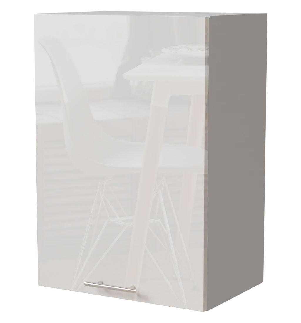 Feldmann-Wohnen Küchenhängeschrank Weiß Hochglanz, Weiß 50x72x32.5 cm