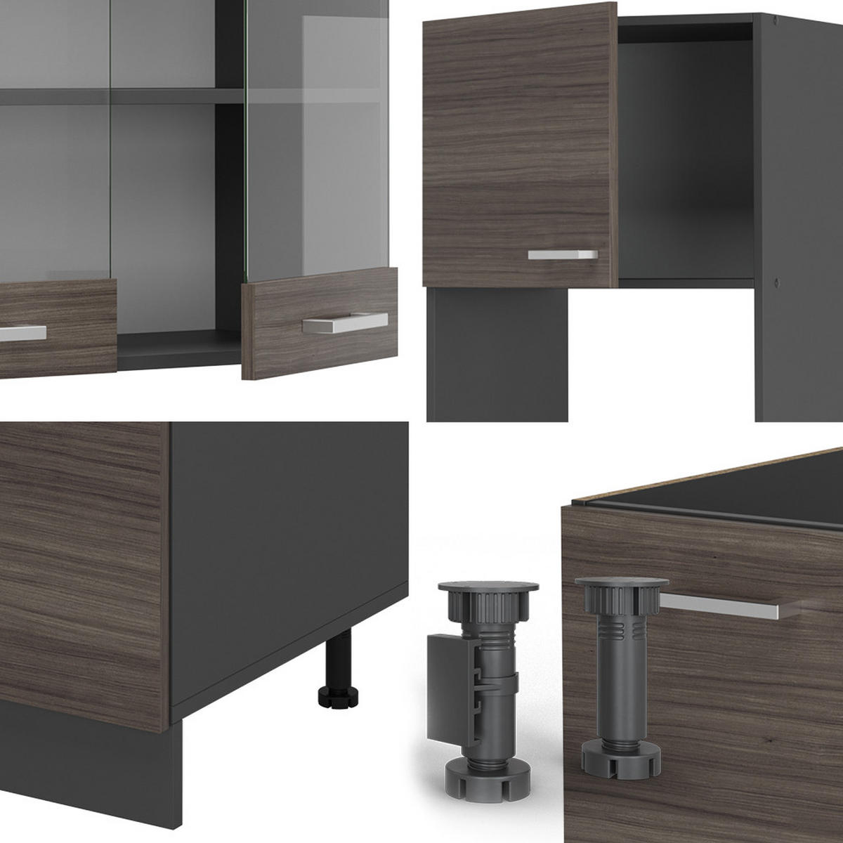 Anthrazit/Grau, Holzwerkstoff (247/81.6/60cm) - Vicco