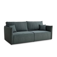 SOFA MIT SCHLAFFUNKTION Obra Blau Webstoff - Blau/Schwarz, Holz/Holzwerkstoff (220/70/107cm) - Maison de Reve