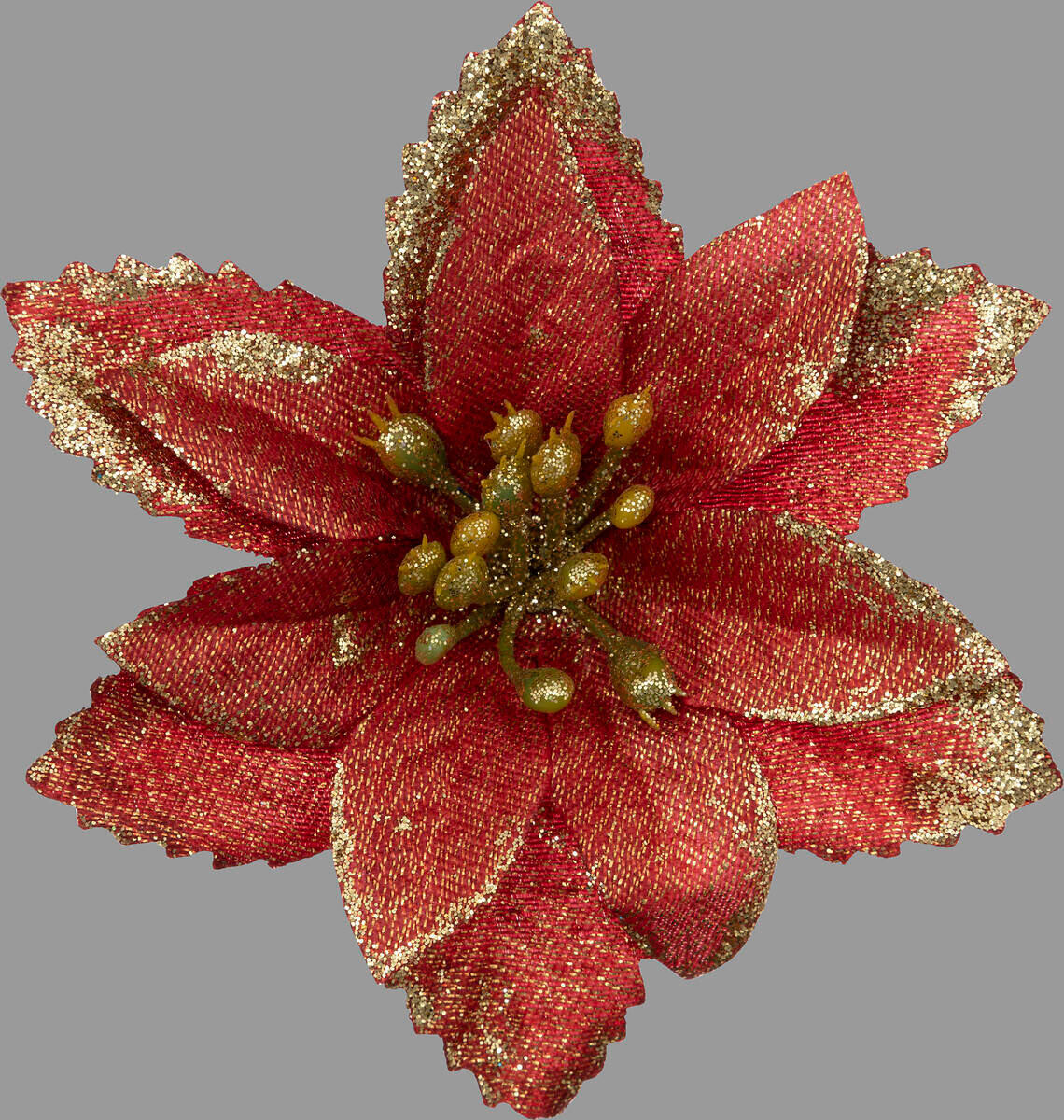 SERVIETTENRING Weihnachtsstern Goldverzierung 2er-Set - Rot, Textil (9/7/9cm) - Atmosphera Createur d´interieur