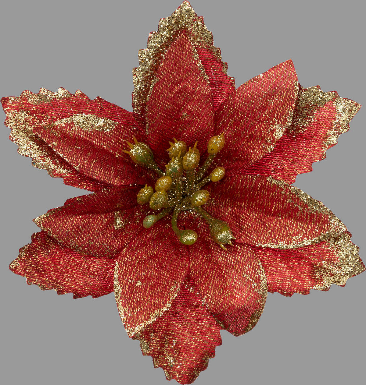 SERVIETTENRING Weihnachtsstern Goldverzierung 2er-Set - Rot, Textil (9/7/9cm) - Atmosphera Createur d´interieur