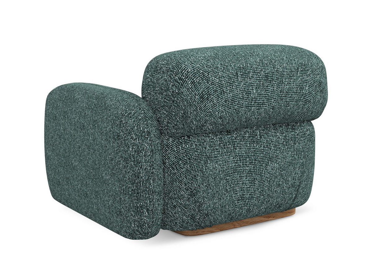 SOFAELEMENT Rechts Strukturstoff Stoff Blau - Blau/Blaugrau, Holz/Textil (95/73/95cm) - Makamii