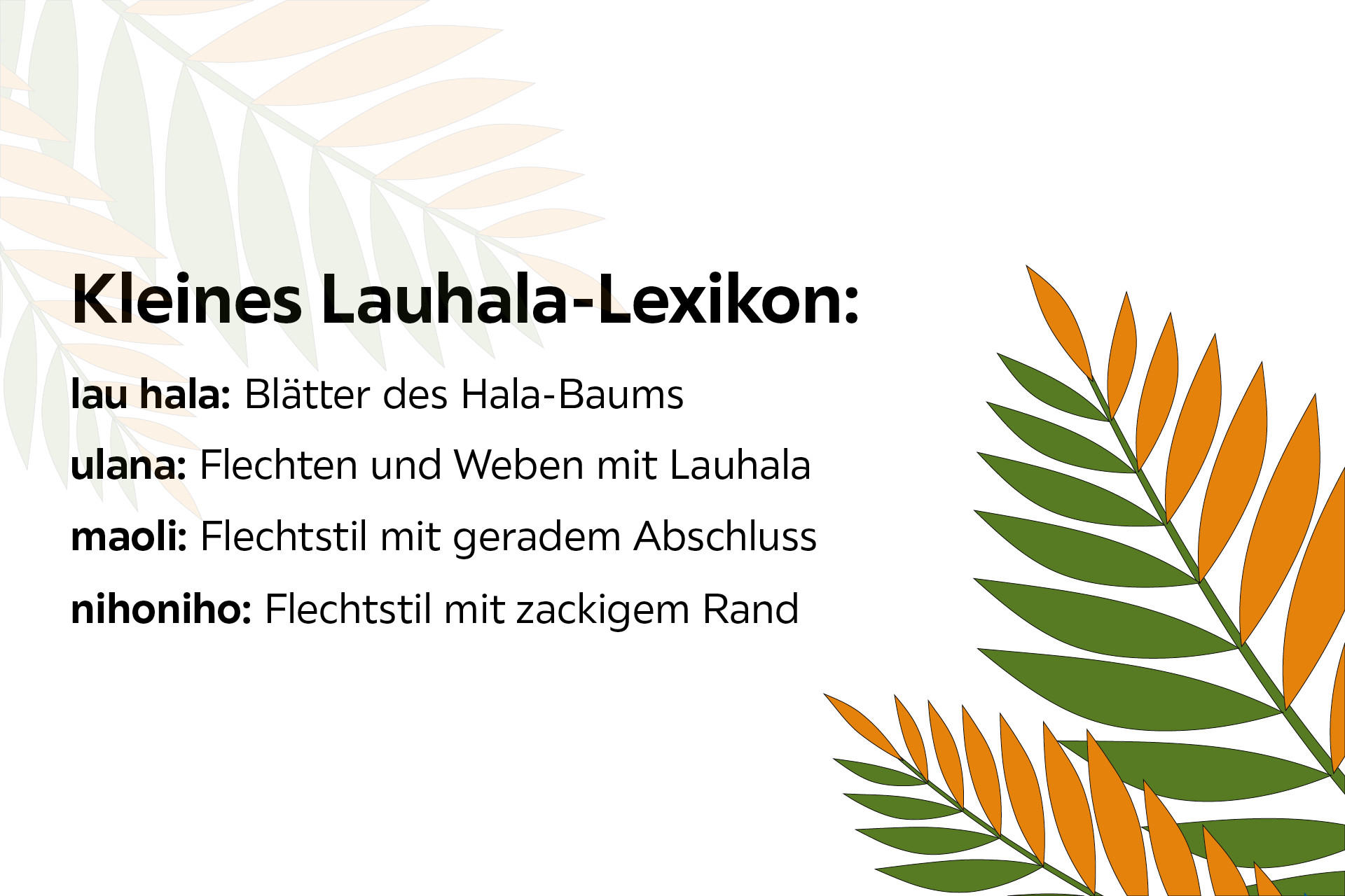 Lauhala Lexikon zum Korbflechten