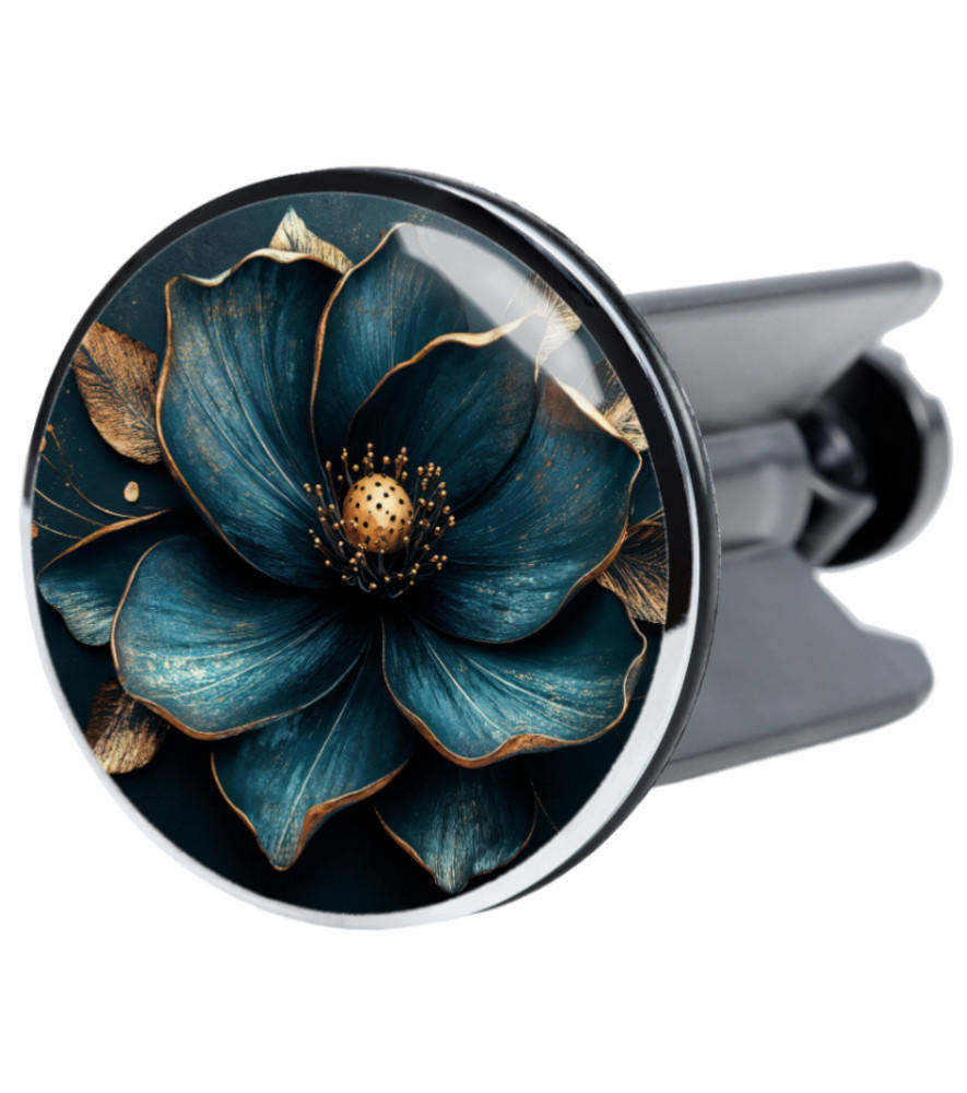 WASCHBECKENSTÖPSEL Bellezza - Türkis/Goldfarben, Kunststoff/Metall (4/7/7cm) - Sanilo