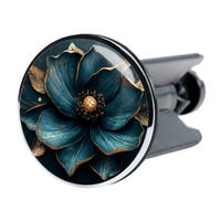 WASCHBECKENSTÖPSEL Bellezza - Türkis/Goldfarben, Kunststoff/Metall (4/7/7cm) - Sanilo