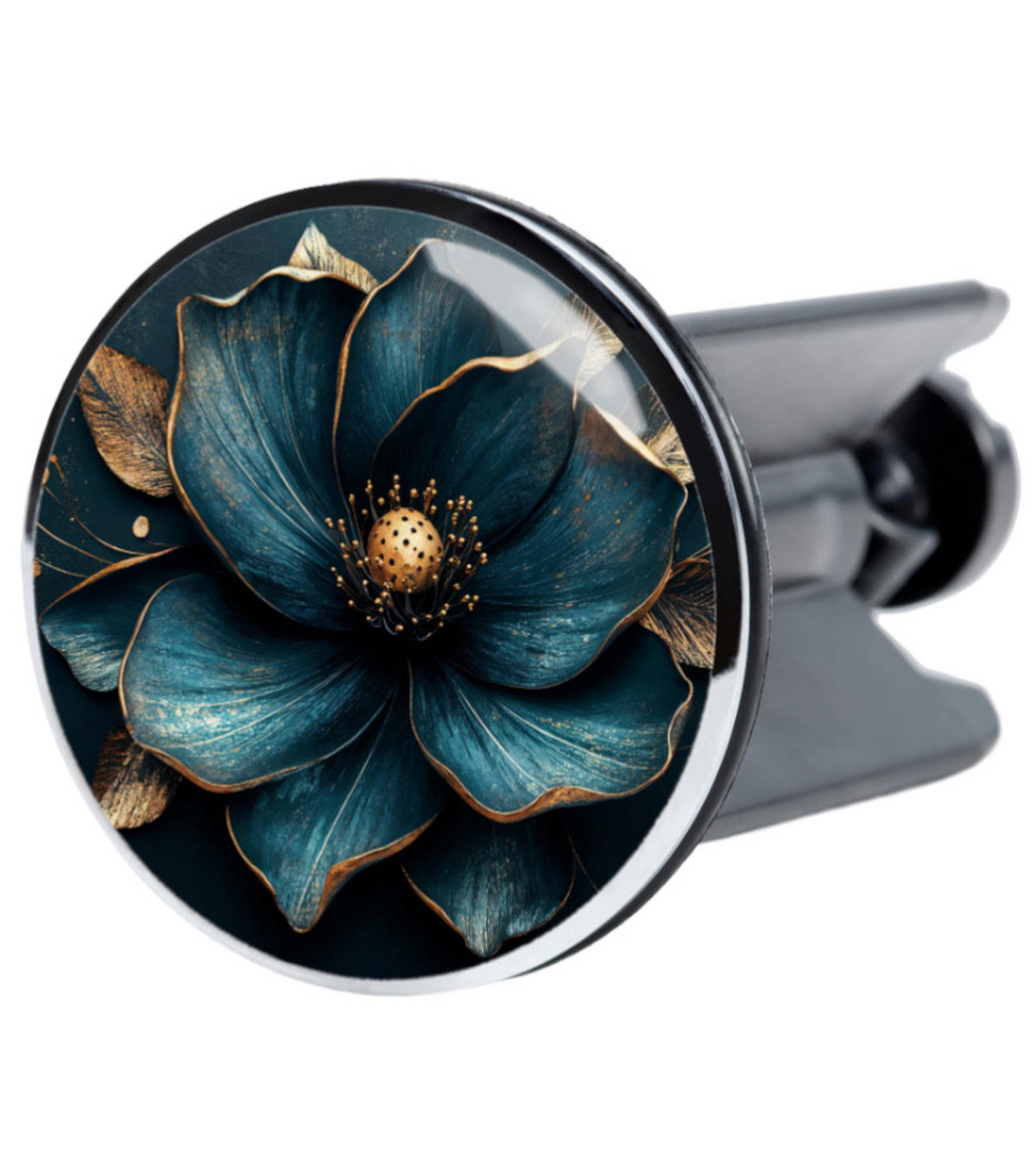 WASCHBECKENSTÖPSEL Bellezza - Türkis/Goldfarben, Kunststoff/Metall (4/7/7cm) - Sanilo