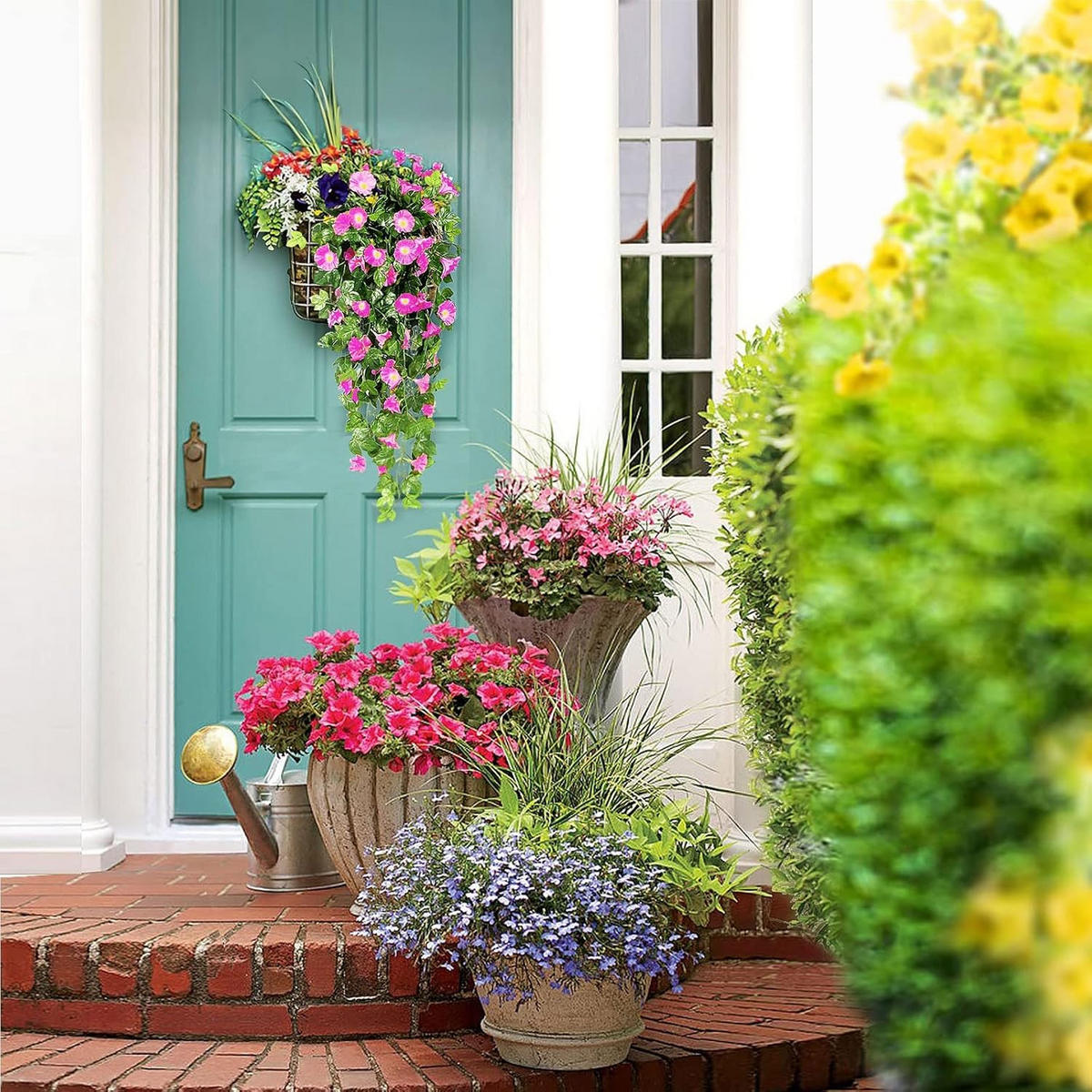 KUNSTBLUME 2 Stück Kunstblumen Veilchen Hängend - Rosa, Kunststoff (75cm) - Kaket